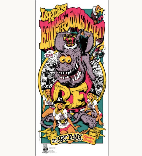 Rockin' Jelly Bean Rat Fink ポスター Rockin' Jelly Bean Rat Fink Silkscreen Poster 72×34cm Limited to