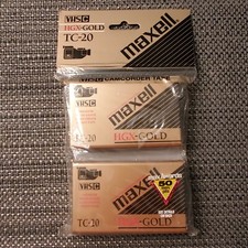 Maxell TC-20 VHS-C HGX-Gold Premium High Grade Camcorder Tape Brand New Sealed
