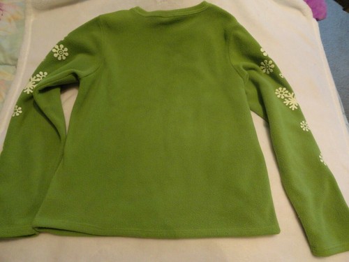 Girls Gap Green Fleece Snowflake Pullover - SZ M (7-8) - Picture 3 of 4