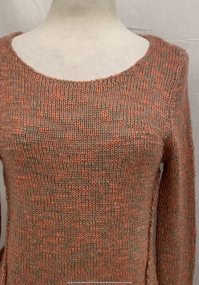 BP Knit Tunic Sweater S Salmon Multi Crew Neck Acrylic Poly Wool YGI N2-687 - Image 3 of 4
