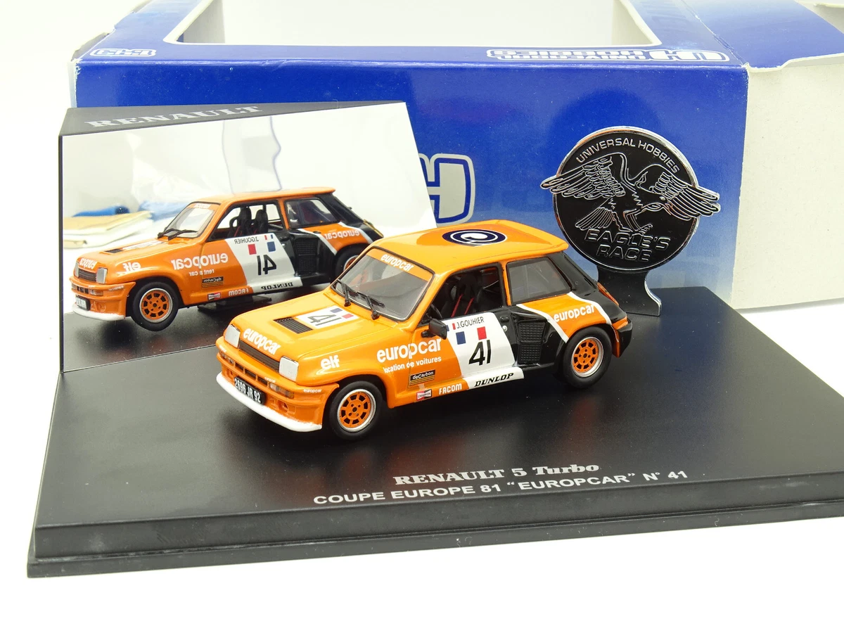 Renault 5 Turbo Coupe Europe 81 Universal Hobbies 1/43 – N°41 Europcar – Très Bon État