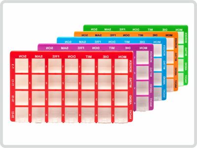 Pillendose Arzneikassette 7-Tage, 1 Woche, Pillenbox Tablettenbox -versch.Farben