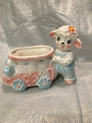 Vintage Retro Napco Napcoware Lamb Planter Japan Ceramic Kitsch Cute! 
