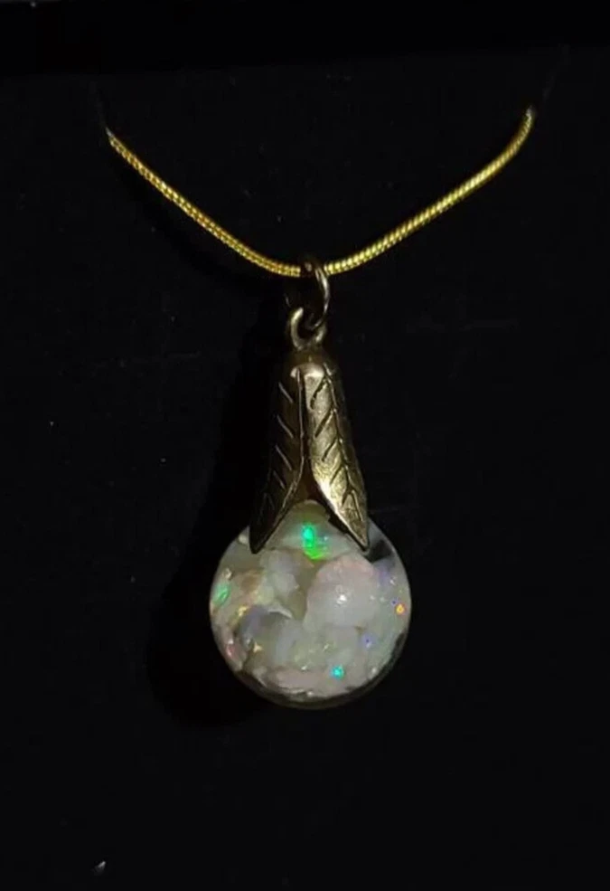 vintage floating opal pendant eBay