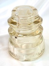 Whitall Tatum Number No. 1 Clear Glass Insulator Made in USA Collectable