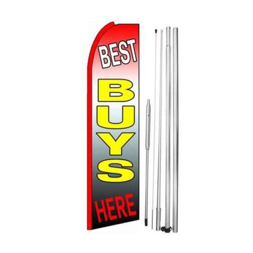Best Buys Here Swooper Svolazzante Bandiera in Piuma | 3 piedi L x 11,5 piedi di altezza - Foto 2 di 3