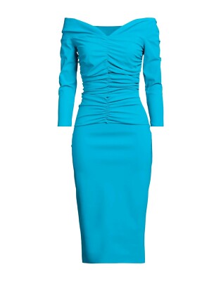 NWT Chiara Boni La Petite Robe Vingie Ruched Dress 6U.S. Tourmaline MSRP$750