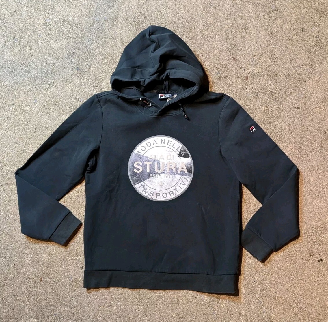 Felpa nera con cappuccio Fila White Line Moda Nella Vita Sportiva Ala Di Stura Italia taglia L