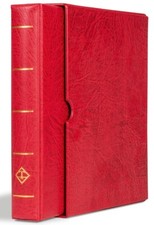 Coin Currency Stamp Album 3 Rings Quality Binder Slipcase Lighthouse Vario RED