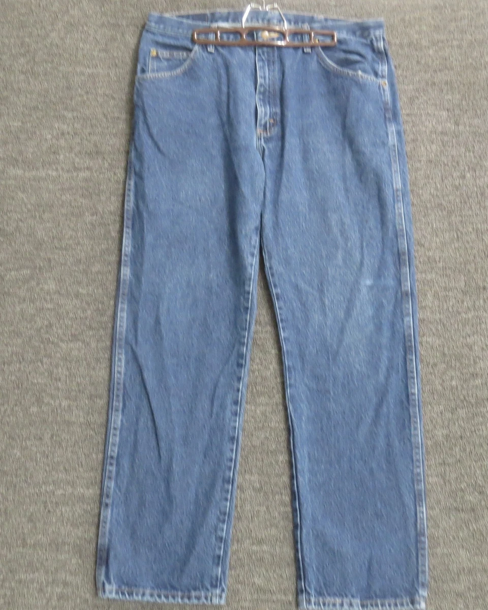 Wrangler Relaxed Fit Jeans Mens Size 38 x 32 Blue Dark Wash Denim