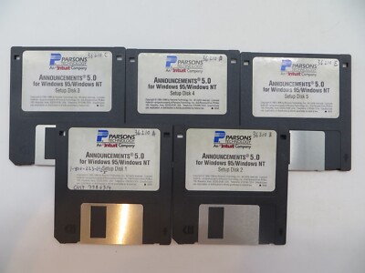 ANNOUNCEMENTS 5.0 3.5'' Floppy Disks for Windows 95/Windows NT computer 1996