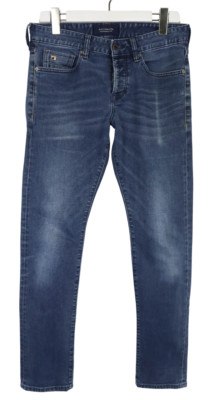 Scotch & Soda Ralston Jeans Herren W29/L32 Knopf Fly Neu Blau Whiskers Logo