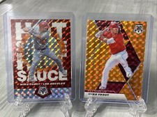 2021 Mosaic Mike Trout Hot Sauce Mosaic Prizm #HS1 LA Angels, Orange Prizm #103
