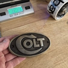 Colt Rifles Plaque Sign SOLID USA 🇺🇸 BRASS Western Cowboy Yellowstone Rodeo