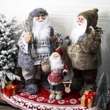 Father Christmas Figures Christmas Decorations Standing Santa Holiday Home Decor