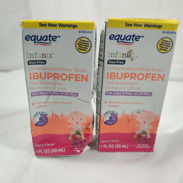 2 Pack Equate Infants Concentrated Ibuprofen Drops Oral Suspension EXP