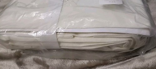 Pottery Barn PB Essentials Cotton Bed Skirt Ivory Off White King 14" Drop - Picture 7 of 8