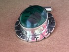 Vintage Mexico TC-140 Sterling Silver 925 Green Malachite Oval Pendant — photo 2