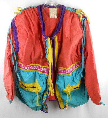 Vintage Space Islands Light Industry Nu Age Crew Colorblock Red Jacket Adult L