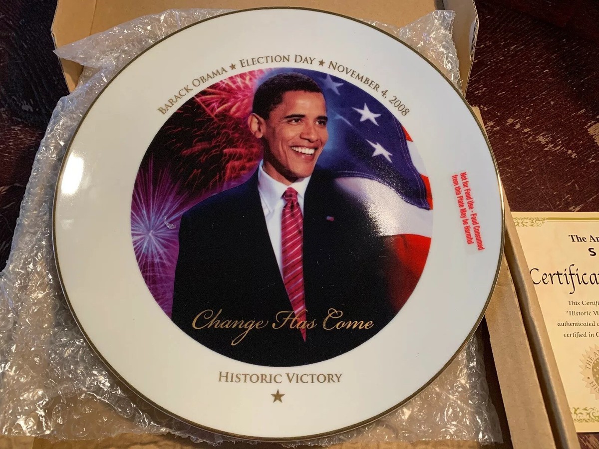 記念グッズ Historic Victory Collectable Plate obama President Barack Obama Historic Victory Collectible Plate