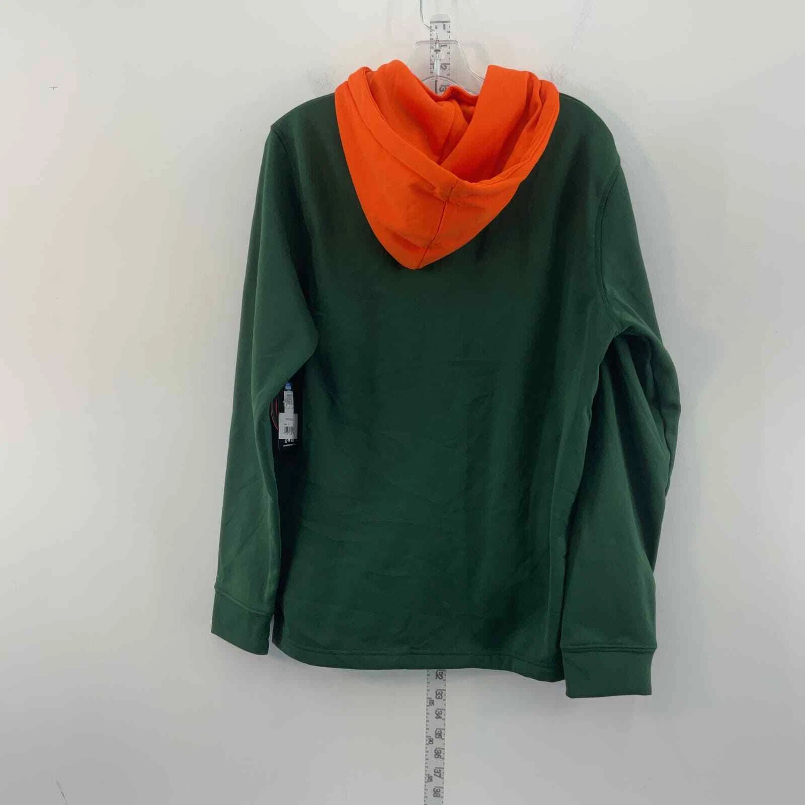 VETEMENTS Felpa con cappuccio pullover Colosseum da uomo verde arancione Miami Hurricane S usata
