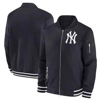 New York Yankees フルジップジャケット 黒 2024 NY Yankees Unbranded MLB Full Zipper Bomber Style Men's