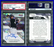 PSA 9 2017 Bowman's Best 17' Autograph Atomic Refractor Jake Burger RC /25 POP1