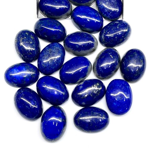 25 Pcs Natural Untreated Lapis Lazuli 17.8-18.2mm Oval Loose Cabochon Gemstones - Picture 15 of 17