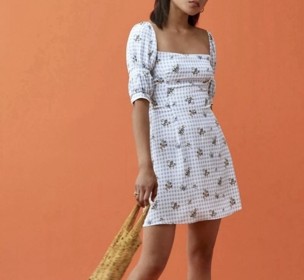 reformation gingham dress Tea Length by Reformation square neckline madelinehagmann on LTK
