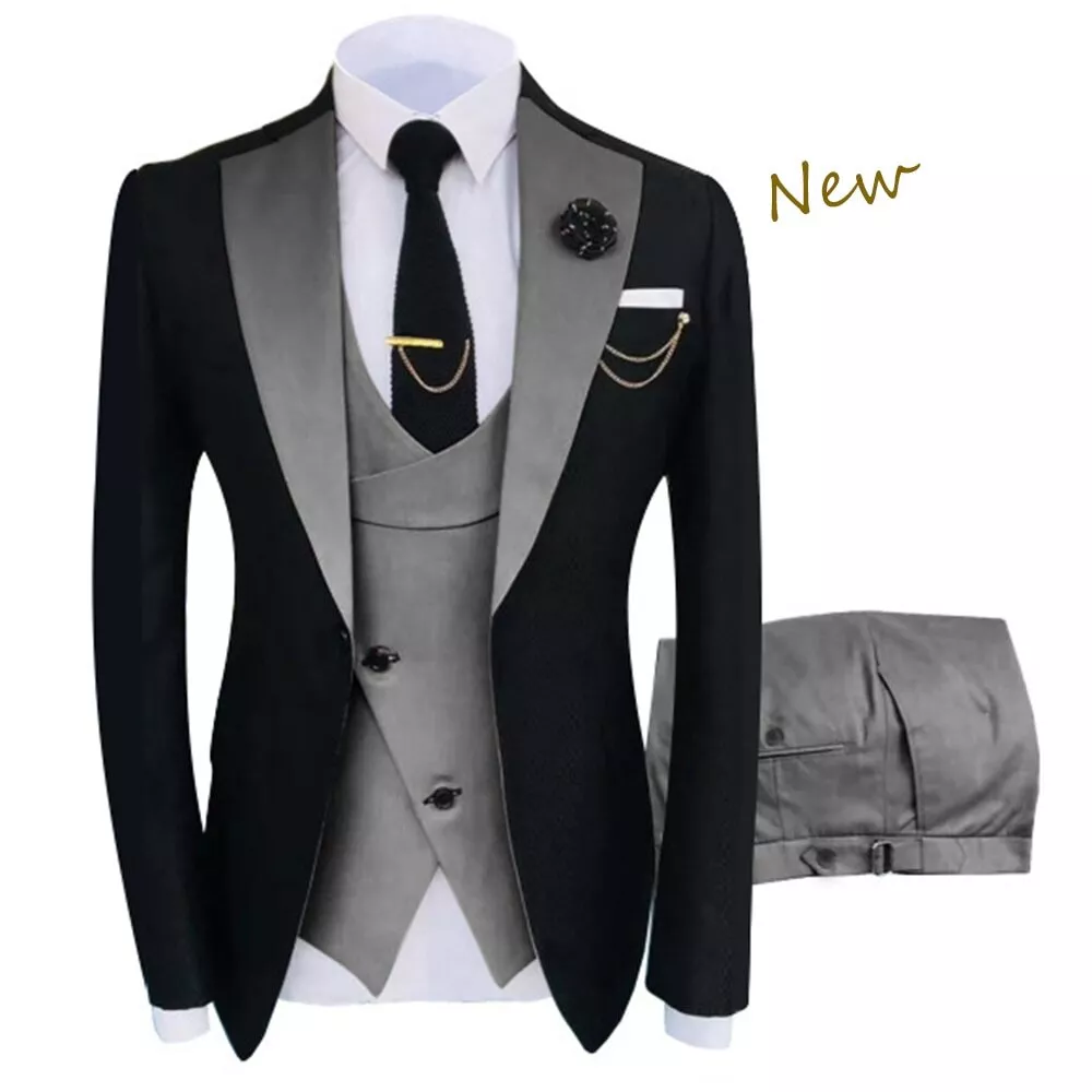 Mens Suit Wedding Party Dinner 2 peças Suit Blazer Vest, Terno Inglês Xadrez  Slim