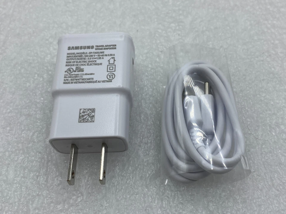 LOT OF 50 Samsung Fast Wall Charger EP-TA50JWE with USB Type C Cable - Free S/H! - Image 2 of 4