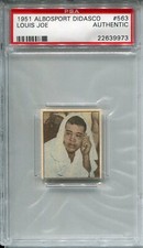 1950 1951 Albosport Didasco 563 Joe Louis PSA Authentic HOF Boxing Card looks EX