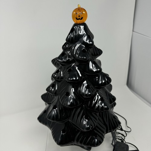 Mr Halloween Haunted Halloween Tree  Black Ceramic with Removable Bulbs 14” Tall - Picture 5 of 13