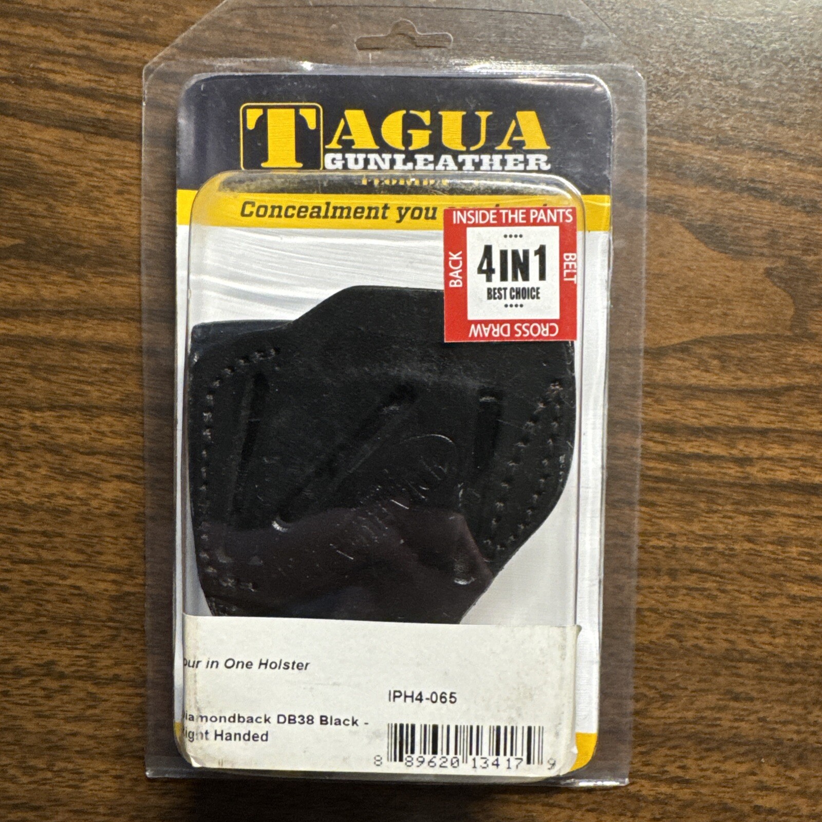 Tagua Four in One Holster for Diamondback DB38 Leather Black Right Hand IWB, OWB