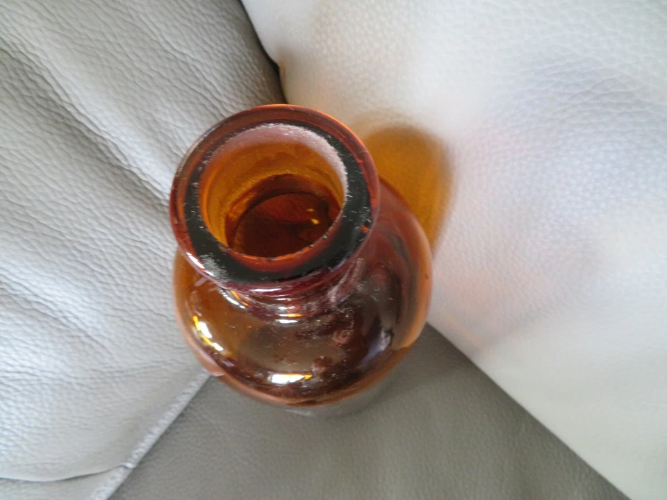 ancien flacon à pharmacie ou apothicaire en verre ambré  1000 ml - Photo 4/4