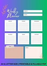 Digital Printable Weekly Planner – Instant Download & Organize Your Week