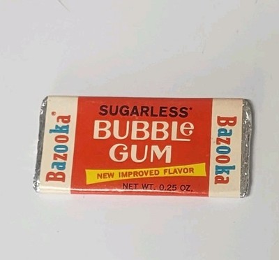 Vintage Unopened BAZOOKA Sugarless Bubble Gum Package Topps Candy 1970 s 
