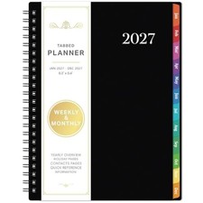 2027 Planner Weekly and Monthly - Planner 2027, Jan 2027 - Dec 2027 A5 Black PP