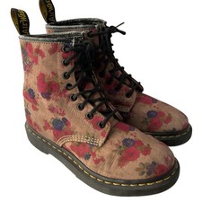 Vintage RARE Doc Dr Martens Beige Floral Canvas Castel Boots Women s Size 6