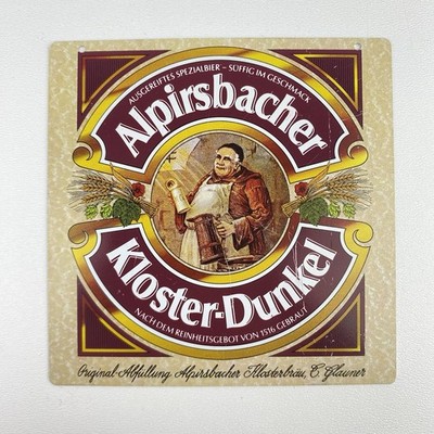 Zapfhahnschild ''Alpirsbacher Kloster-Dunkel'', aus Metall - Bier Brauerei