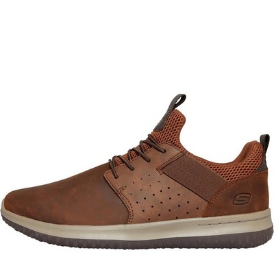 SKECHERS Herren-Slipper einfache Passform Memory Foam Komfort DEL AXT Lederschuh UK 6 12