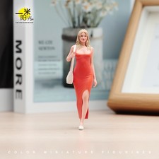 Diorama Scene Prop 1:18 Red Dress Beauty Doll Realistic Miniature Figure Toys