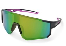 Hurley Semi-Rim Shield Polarized Sunglasses Black/Pink Frame Mirror Lens NWT