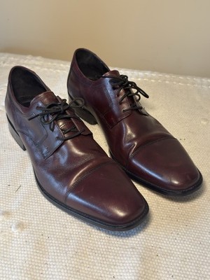 Men s Johnston & Murphy Burgundy Brown Leather Dress Shoes Oxford Size 14