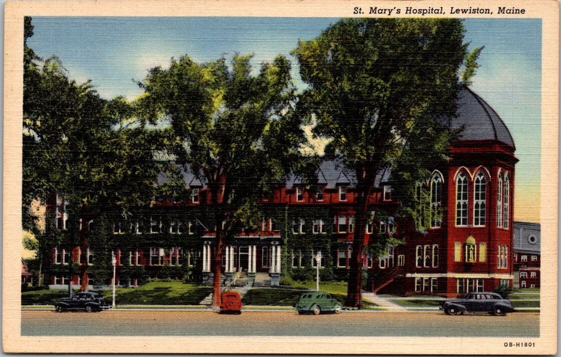 Vintage Postcard St. Mary's Hospital Lewiston Maine