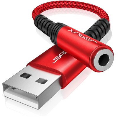 USB A to 3.5mm jack Aux adapter, USB to Aux audio headset adapter TRRS stereo