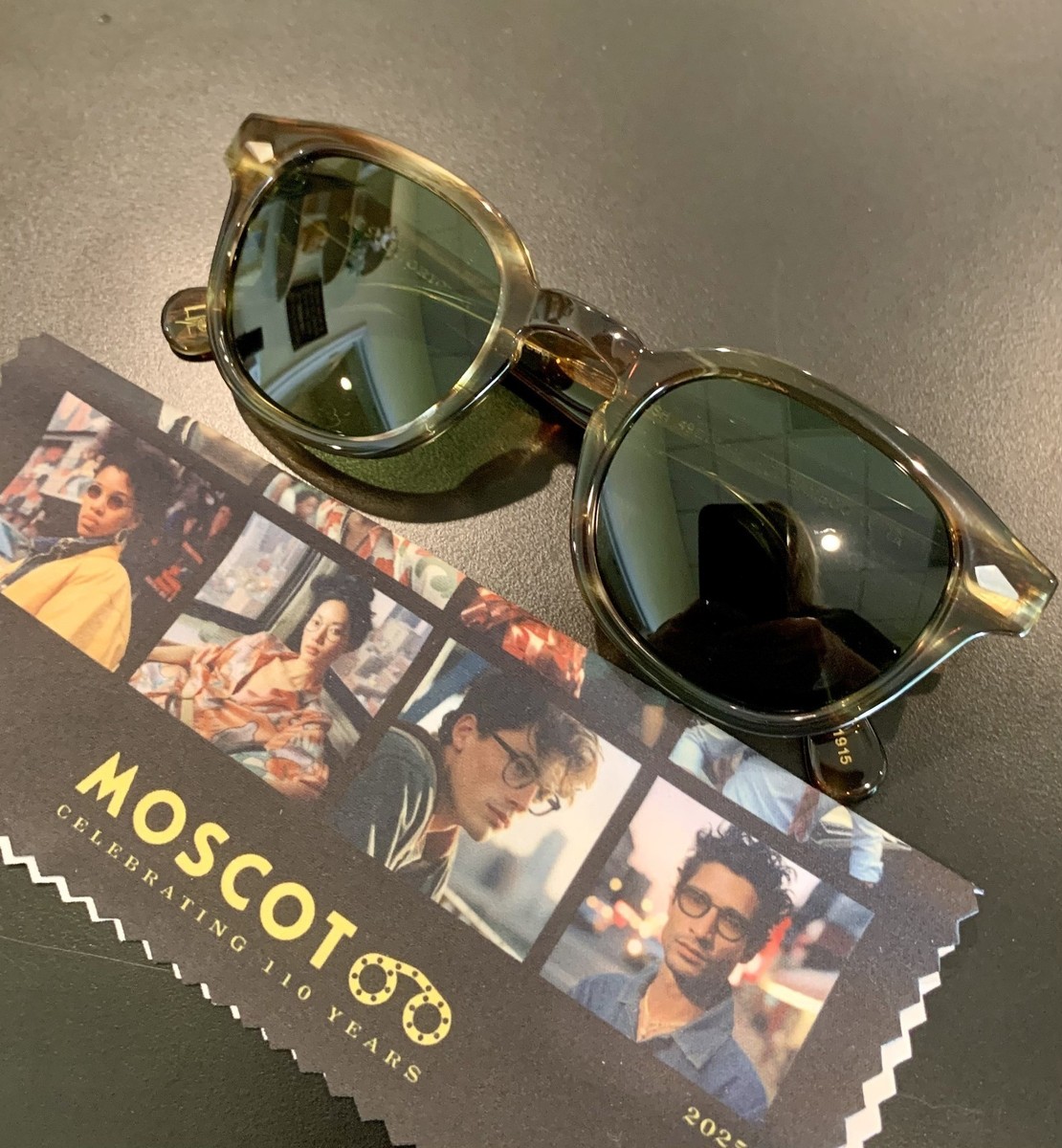 MOSCOT ORIGINALS NYC LEMTOSH BAMBOO 46mm Sunglass with Green