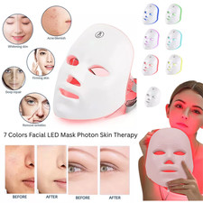 7 Colors Facial LED Mask Photon Skin Therapy Rejuvenation Wireless Anti Aging