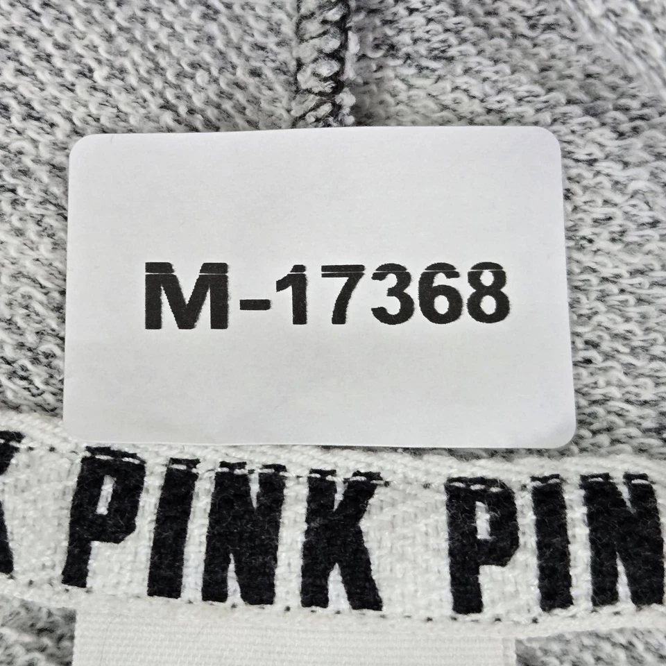 Victoria's Secret ROSA Mujer Sudadera con Capucha M Gris Floral Letras Logo Cremallera LEER Foto 2 de 4