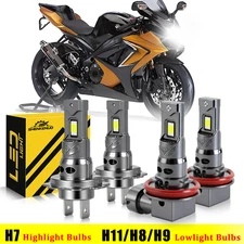 H7 H9 6500K LED Headlight Bulbs Kit Lights for Suzuki GSXR 1000 2007-2008